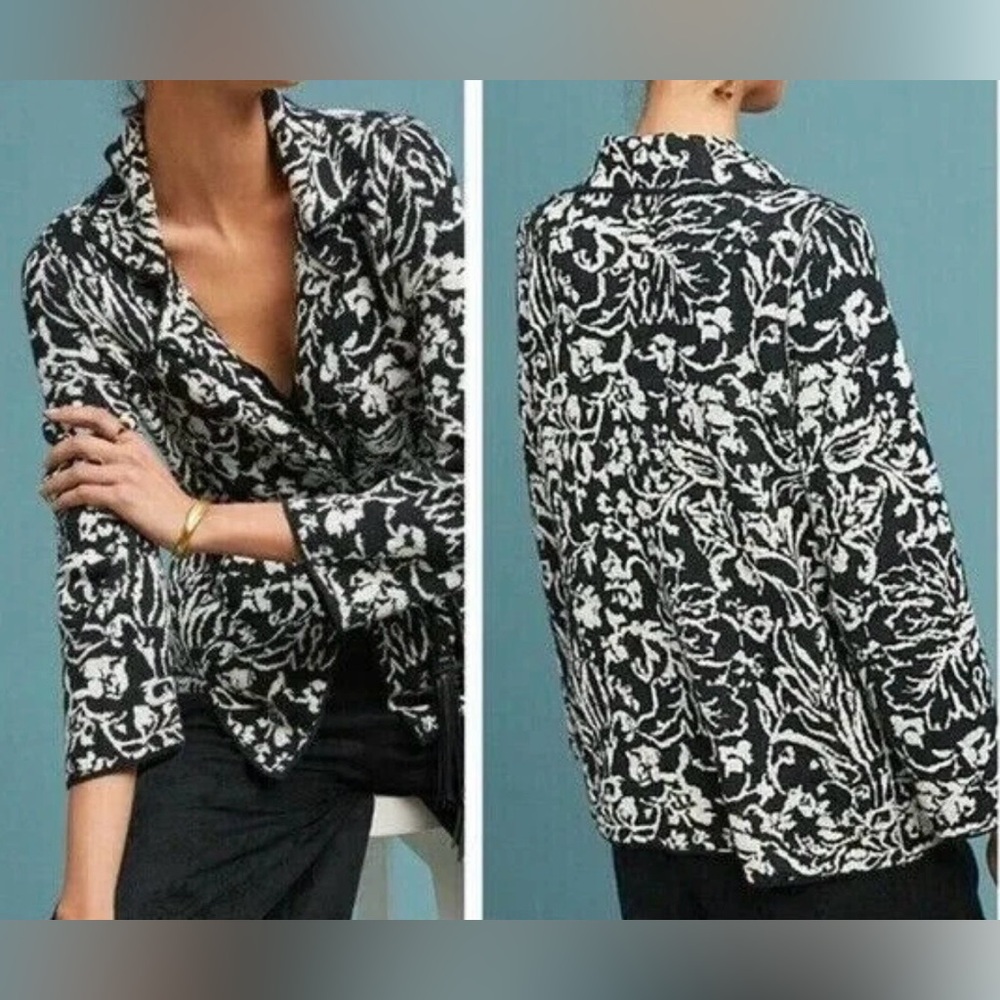 Anthropologie Ett:Twa Cotton knit cardigan blazer